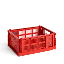 HAY Cesta Colour Crate M 26,5x34,5 cm, Red Rojo Outlet