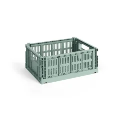HAY Cesta Colour Crate M 26,5x34,5 cm, Sage green Verde Hot
