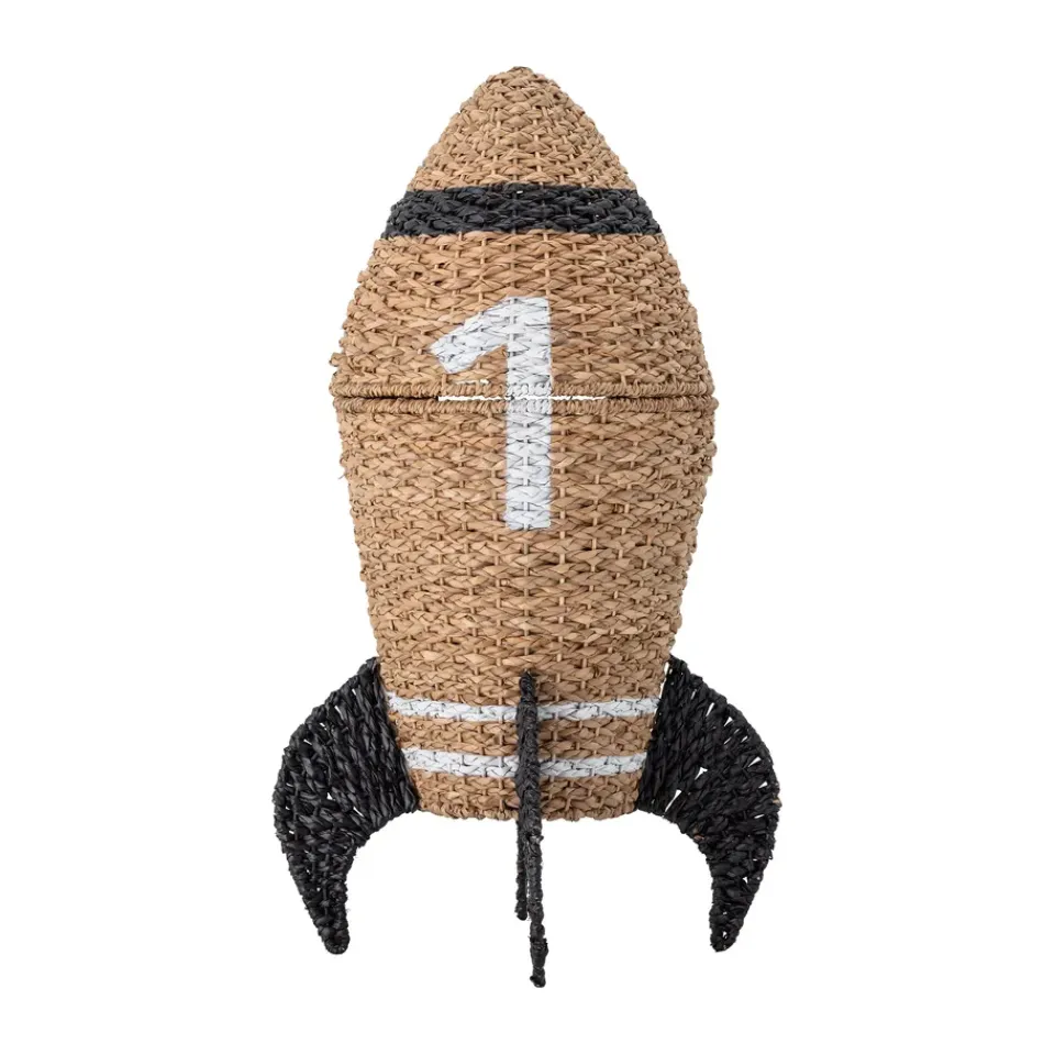 Bloomingville Cesta con tapa Cosmina Ø40x68,5 cm, Natur Beige Discount