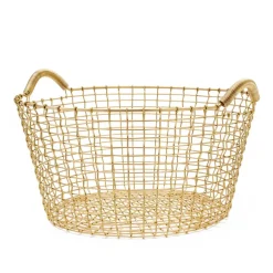 KORBO Cesta de alambre Classic 35, latón Blanco Sale