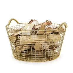 KORBO Cesta de alambre Classic 35, latón Blanco Sale