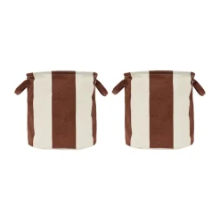 OYOY Cestas De Almacenaje<Cesta de almacenamiento Kara medium Ø32x32 cm 2-pack, Nutmeg MarrónBlanco