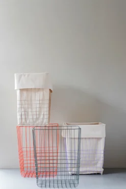 Mette Ditmer Cesta de almacenamiento Store-it con bolsa de algodón, large, Orange Naranja Discount