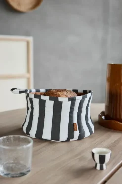 OYOY Cesta de pan Toppu Ø24 cm, Black-white -taupe BlancoNegro Hot