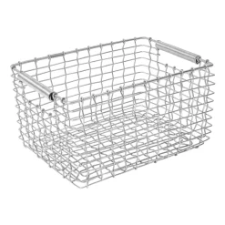 KORBO Cestas De Almacenaje Para Exterior<Cesta Rectangular 19, acero galvanizado Plateado