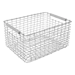 KORBO Cestas De Almacenaje Para Exterior<Cesta Rectangular 19, acero resistente al ácido Plateado
