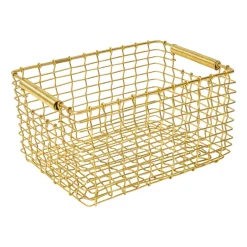 KORBO Cestas De Almacenaje Para Exterior<Cesta Rectangular 15, latón Color dorado