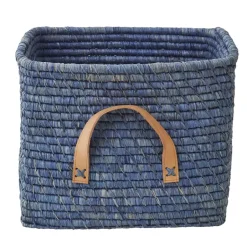 RICE Cesta rafia, Azul