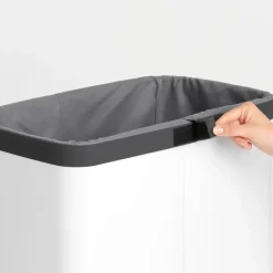 Brabantia Cesto de la ropa Bo 60 L, Blanco Best
