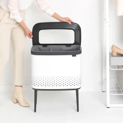 Brabantia Cesto de la ropa Bo 60 L, Blanco Best