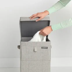Brabantia Cesto ropa sucia apilable 35L, claro Gris