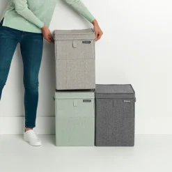 Brabantia Cesto ropa sucia apilable 35L, claro Gris