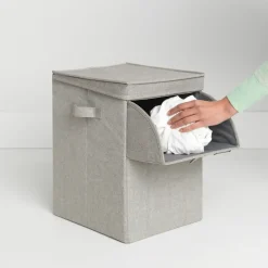 Brabantia Cesto ropa sucia apilable 35L, claro Gris