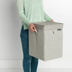 Brabantia Cesto ropa sucia apilable 35L, claro Gris