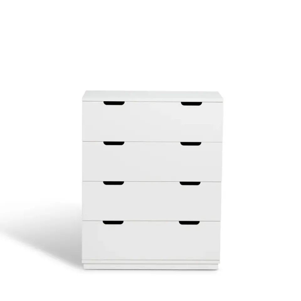 Mavis Cómoda Aoko de 4 cajones, Lacado Blanco New