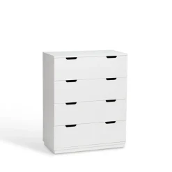 Mavis Cómoda Aoko de 4 cajones, Lacado Blanco New