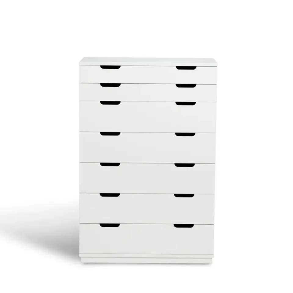 Mavis Cómoda Aoko de 7 cajones, Lacado Blanco Outlet