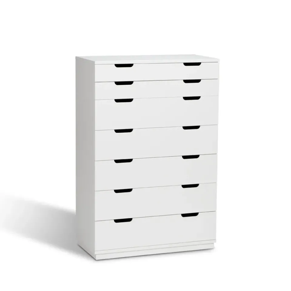 Mavis Cómoda Aoko de 7 cajones, Lacado Blanco Outlet