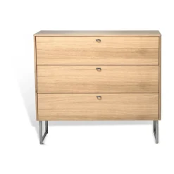 Mavis Cómodas & Cajoneras|Cómodas & Cajoneras<Cómoda Deus de 3 cajones, Roble mate con acabado blanquecino Beige