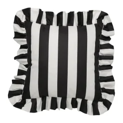 Garden Glory Cojín con volantes Outdoor 45x45 cm, Black-white Negro Outlet