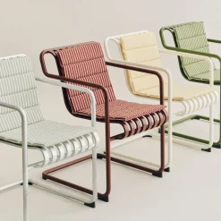HAY Cojines Para Sillas<Cojín de asiento Terrazza Folding, Grey bold stripe, 82x40 cm Multi