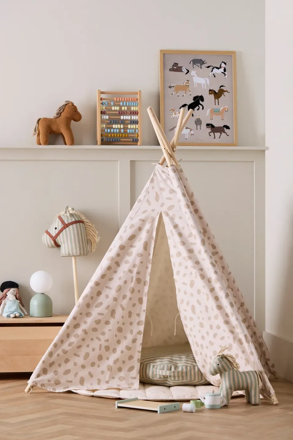 Kid's Concept Cojín de suelo Kid's Base Ø60 cm, Rand AzulBlanco Clearance