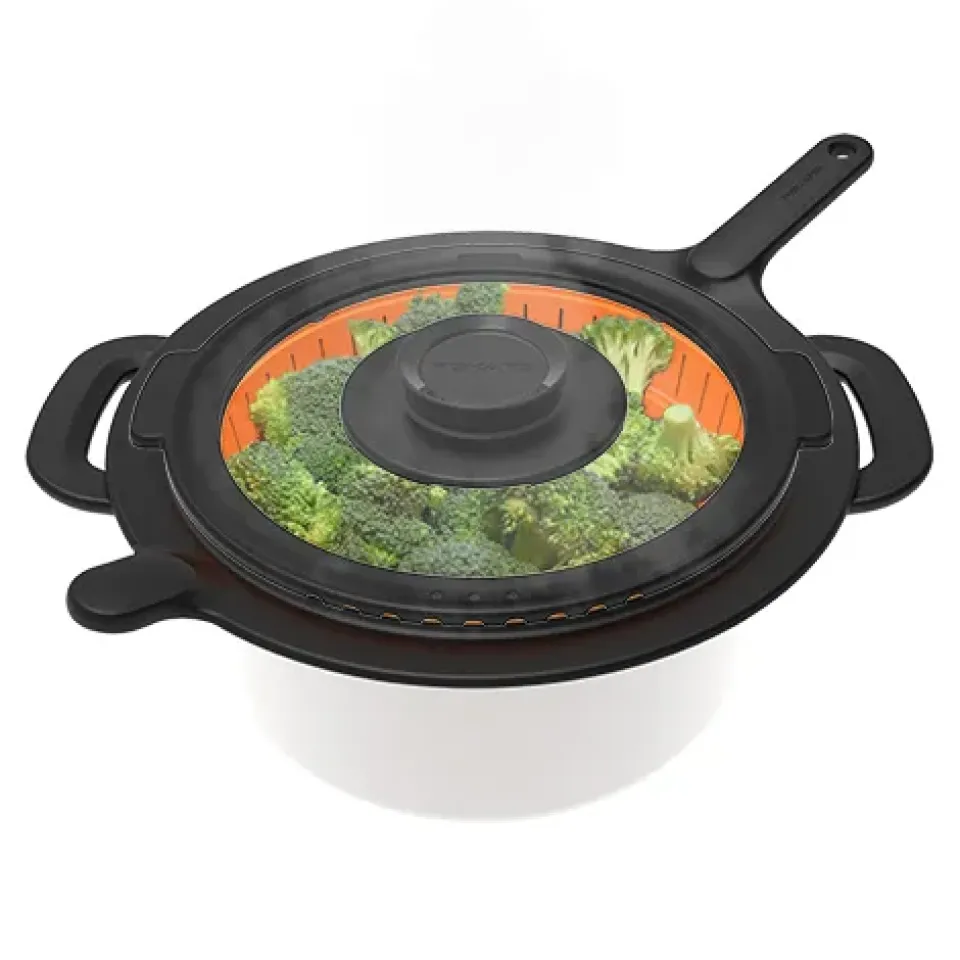 Fiskars Colador Functional Form, negro NaranjaNegro Clearance