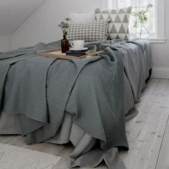 Scandi Living Colchas De Cama<Colcha de cama Kimono 260x260 cm, dusty petrol Gris
