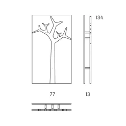 Swedese Colgador de pared Tree junior, Roble lacado transparente Beige New