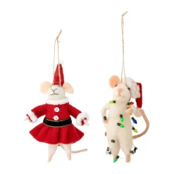 Bloomingville Decoración Navideña<Colgantes de Navidad Peo 2 unidades, -rojo Blanco