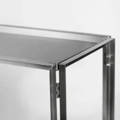 Kristina Dam Studio Consola Foldable 124×60 cm, Acero inoxidable cepillado Plateado Best