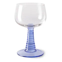 HKliving Copa de vino Swirl alta, Blue Azul Hot