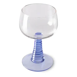 HKliving Copa de vino Swirl alta, Blue Azul Hot