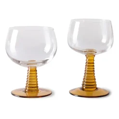 HKliving Copa de vino Swirl alta, Ochre Amarillo Online