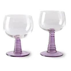 HKliving Copas De Vino<Copa de vino Swirl alta, Purple Púrpura