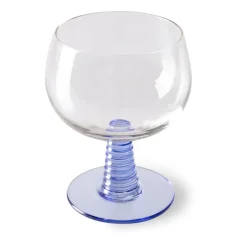 HKliving Copa de vino Swirl baja, Blue Azul Sale
