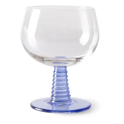 HKliving Copa de vino Swirl baja, Blue Azul Sale
