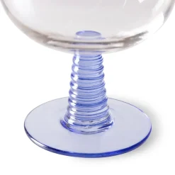HKliving Copa de vino Swirl baja, Blue Azul Sale