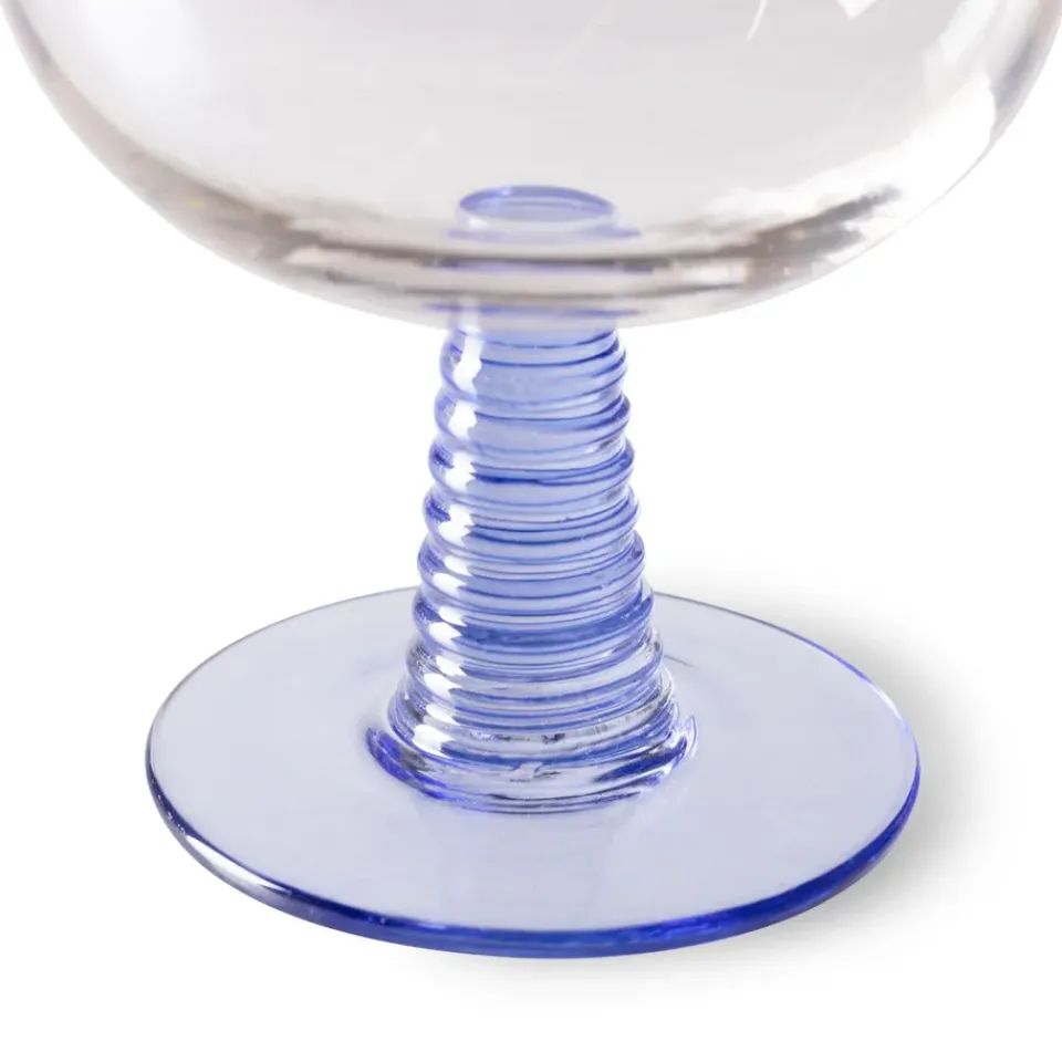 HKliving Copa de vino Swirl baja, Blue Azul Sale