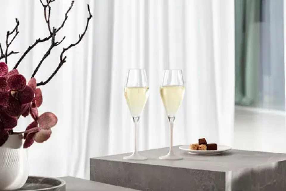 Villeroy & Boch Copas de champagne Manufacture Rock 26 cl, 4-pack, claro Blanco New