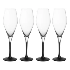 Villeroy & Boch Copas De Champagne Y Cava<Copas de champagne Manufacture Rock 26 cl, 4-pack, transparente-negro NegroTransparente