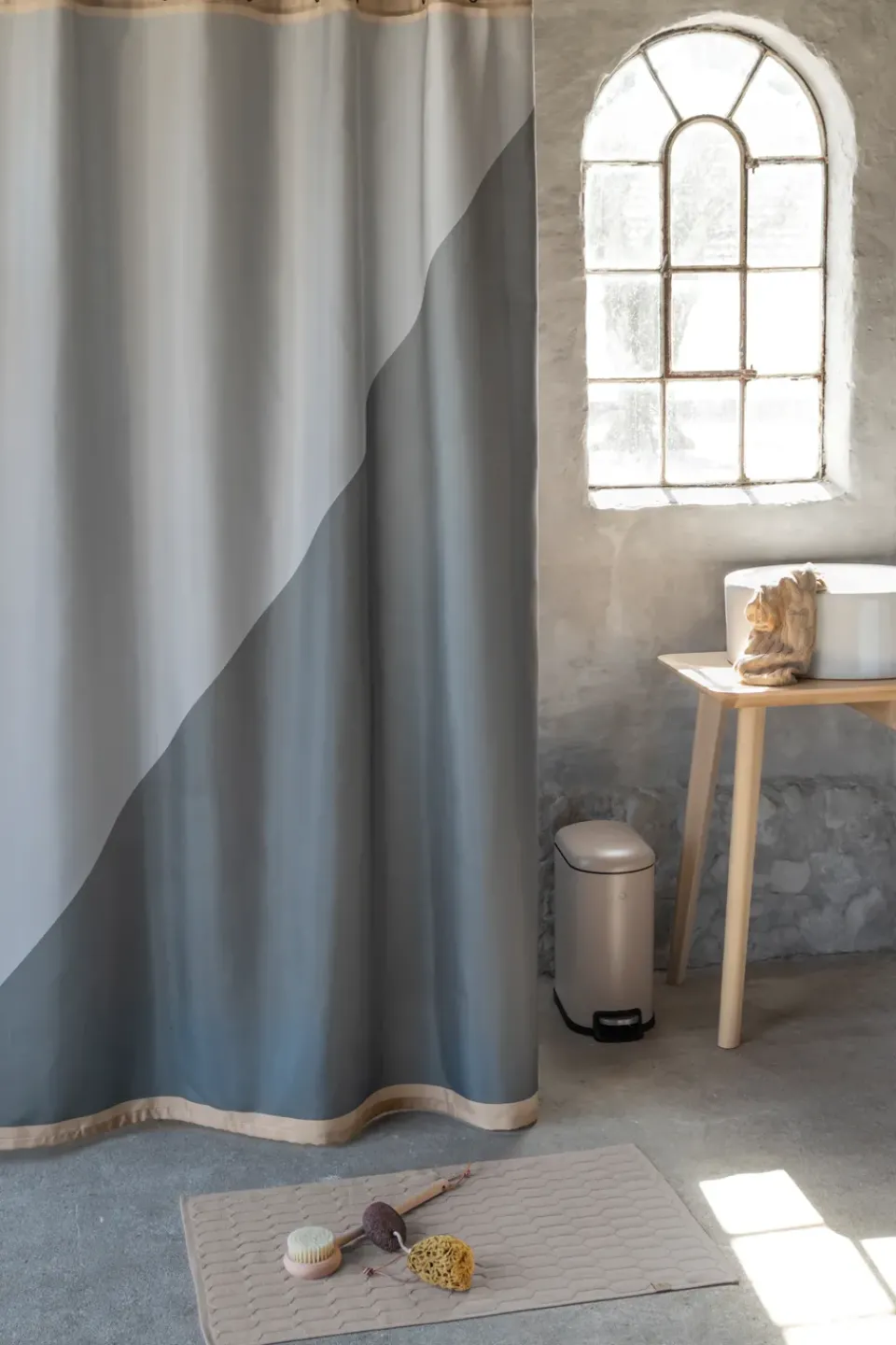Mette Ditmer Cortina de ducha Duet 150x200 cm, Gris Outlet