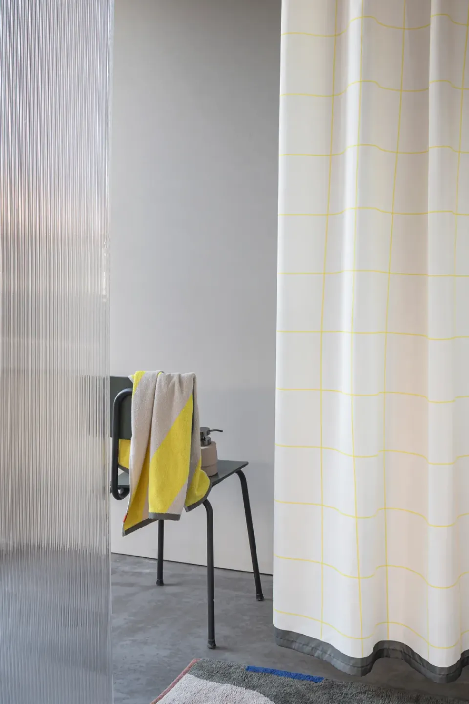 Mette Ditmer Cortina de ducha Mesh 150x200 cm, Yellow Amarillo Outlet