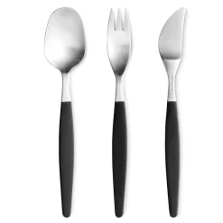 Gense Cuberterías Combinadas<Cubertería Focus de Luxe 12 piezas, 12 piezas PlateadoNegro