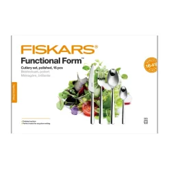 Fiskars Cubertería Functional Form brillante, 16 piezas Plateado