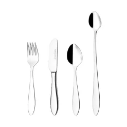 Hardanger Bestikk Cubertería infantil Fjord 4 piezas, Acero inoxidable Plateado New
