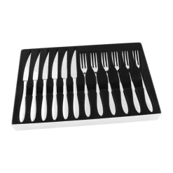 Hardanger Bestikk Cuchillos Para Carne<Cubiertos de carne Fjord, 12 cubiertos, acero inoxidable Plateado