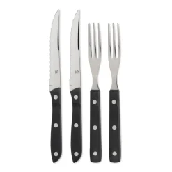 Gense Cubiertos de carne Old Farmer, negro, set de 4 cubiertos PlateadoNegro Outlet