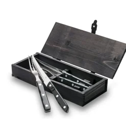 Gense Cubiertos de carne Old Farmer, negro, set de 4 cubiertos PlateadoNegro Outlet
