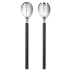 Georg Jensen Cubiertos De Ensalada<Cubiertos de ensalada Bernadotte mango madera, 2 piezas Plateado